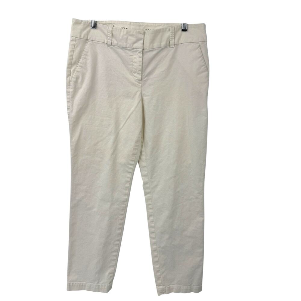 Talbots The Daily Ankle Chino Pants size 10 White Taper Leg Preppy Minimalist